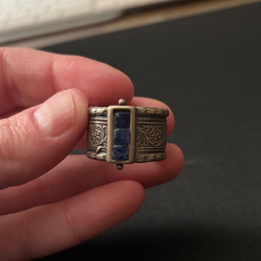 Handmade Silver & Blue Stone Ring